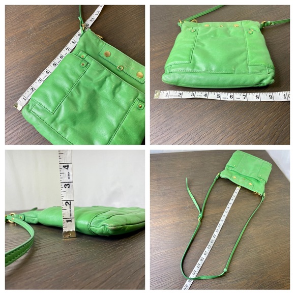 Marc By Marc Jacobs New York 100% Lamb Leather Crossbody Bag Green Matte Gold - Picture 6 of 6